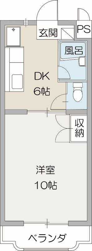 ソレーユ富士(1DK/3階)の間取り写真
