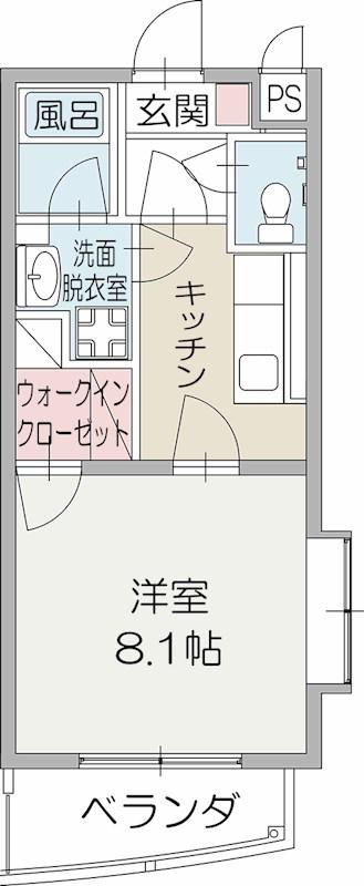 ヒルズタカオカ(1DK/1階)の間取り写真