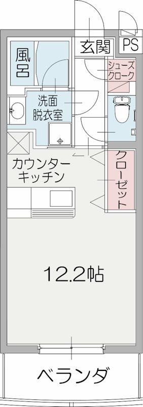 アルストロメリア(ワンルーム/1階)の間取り写真
