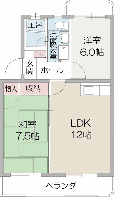 カーサカジマII(2LDK/2階)の間取り写真