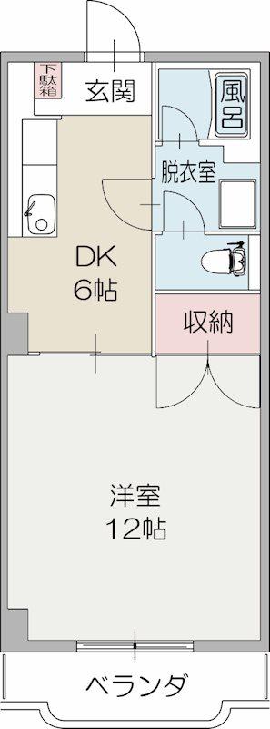 HIトピア富士(1DK/4階)の間取り写真