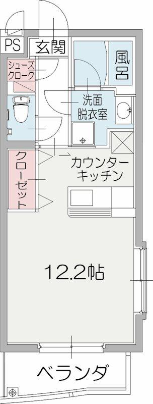 アルストロメリア(ワンルーム/3階)の間取り写真