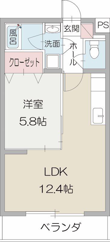 グランポレール(1LDK/1階)の間取り写真