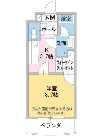 すずのき北(1K/2階)の間取り写真