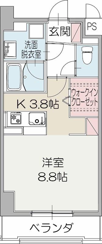 プライム三島プレイス(ワンルーム/6階)の間取り写真