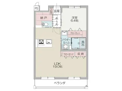 東海道本線 三島駅 徒歩18分 5階建 新築(1LDK/1階)の間取り写真