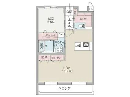 DIOS ILEX 長泉(1LDK/2階)の間取り写真