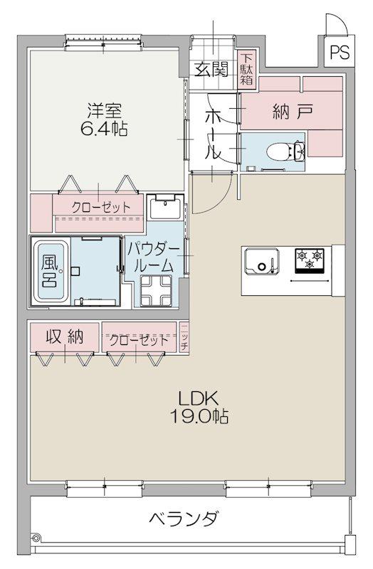 DIOS ILEX 長泉(1LDK/5階)の間取り写真