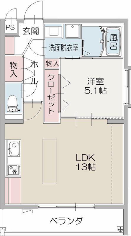 プランドールKT(1LDK/3階)の間取り写真