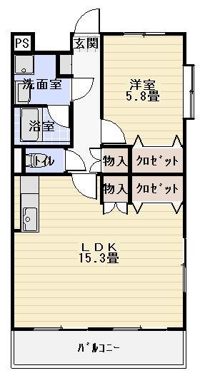 メゾンアネシス(1LDK/1階)の間取り写真
