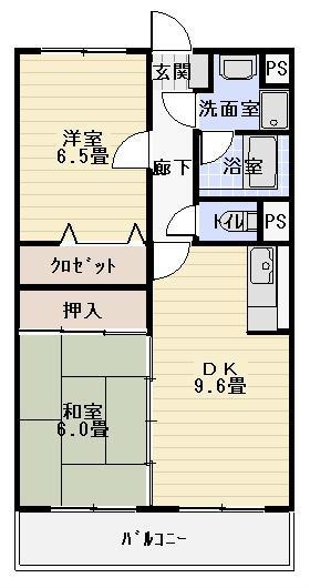 アピオン(2LDK/2階)の間取り写真
