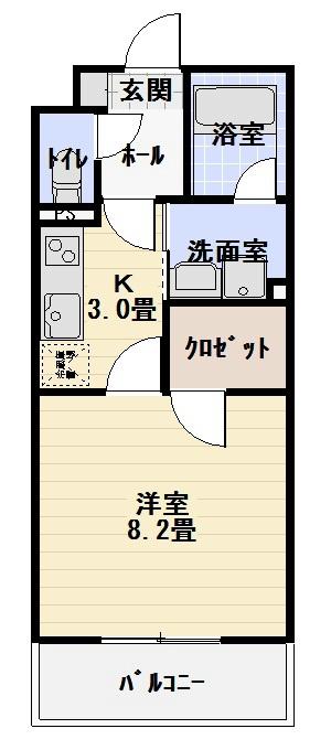 イーリス・ネモス(1K/2階)の間取り写真