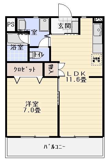 リヴィエールII(1LDK/3階)の間取り写真