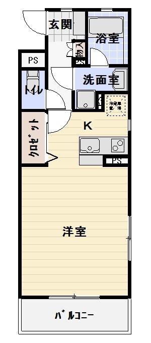 サールド(ワンルーム/2階)の間取り写真