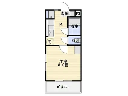 サントール宮竹(1DK/4階)の間取り写真