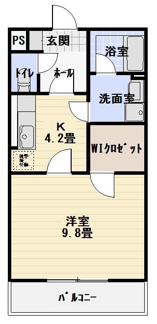 クィーンズ(1K/3階)の間取り写真