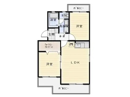 メイ92(2LDK/4階)の間取り写真
