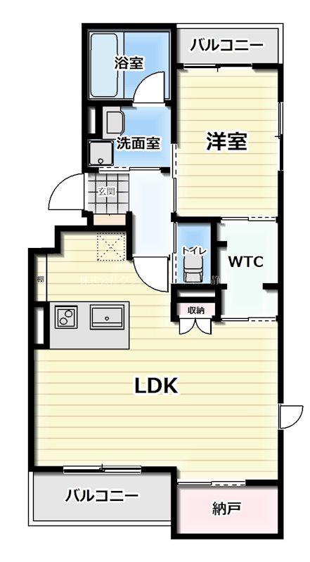 グリシーヌ駒形(1LDK/1階)の間取り写真