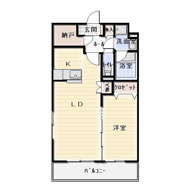 ホームタウン岩田(1LDK/2階)の間取り写真