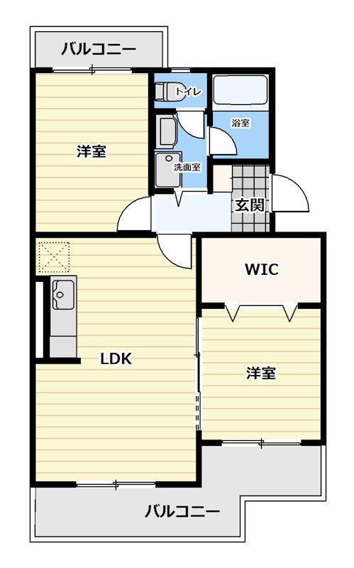 メイ92(2LDK/1階)の間取り写真
