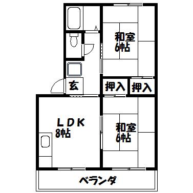シャルル久宝寺(2DK/5階)の間取り写真