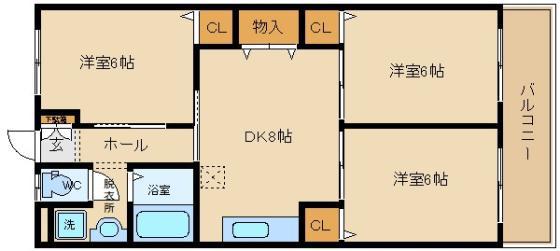 アプトシティ八尾(3LDK/2階)の間取り写真