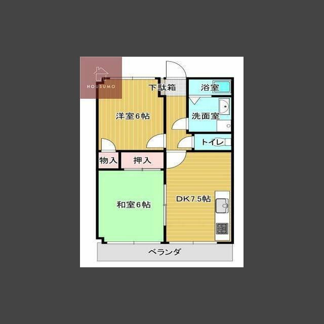 シックドリームハイツ(2DK/2階)の間取り写真