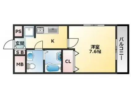 ベストレジデンス八尾(1K/3階)の間取り写真