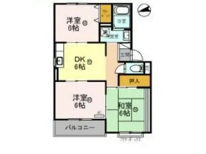 ヌーブルミェール松本(3DK/3階)の間取り写真