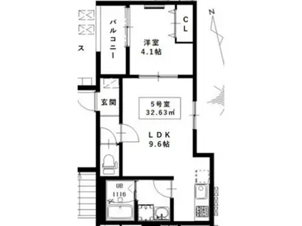 MARKVILLA OIHARA(1LDK/2階)の間取り写真