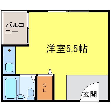 山田ビル(ワンルーム/4階)の間取り写真
