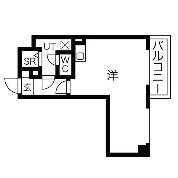 アムールみのりⅤ(ワンルーム/2階)の間取り写真