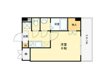近鉄大阪線 近鉄八尾駅 徒歩4分 7階建 築8年(1K/3階)の間取り写真