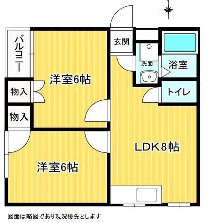 RINON東山本新町(2LDK/2階)の間取り写真