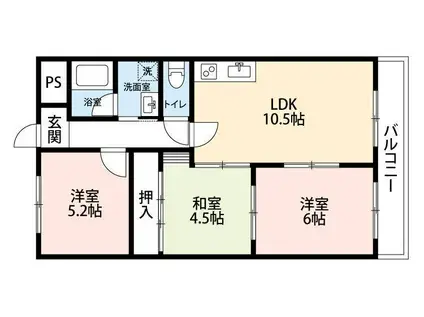 カサセラミカ(3LDK/3階)の間取り写真