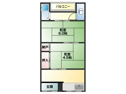 堀内文化(2DK/2階)の間取り写真