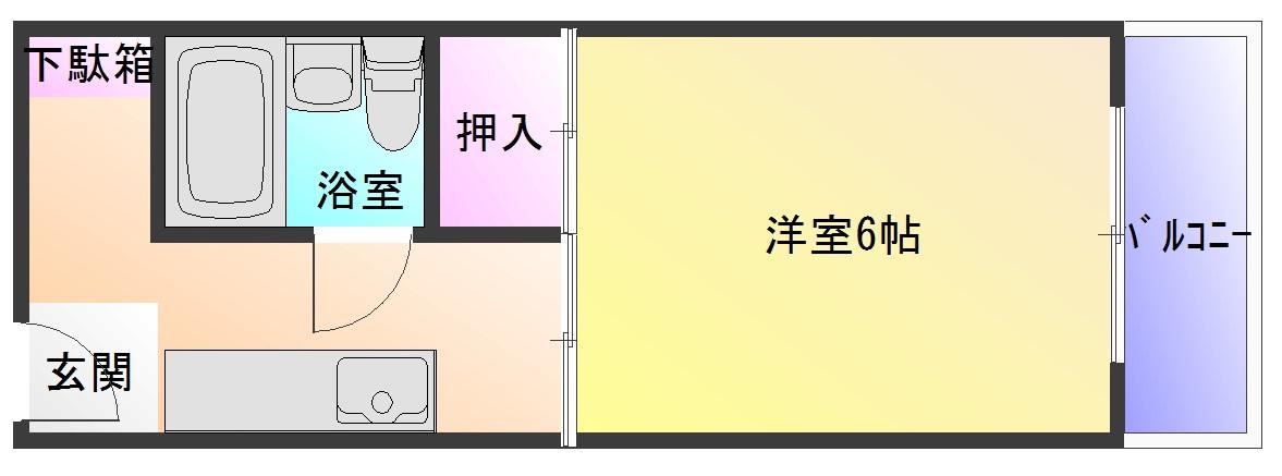 山田ビル(1K/4階)の間取り写真