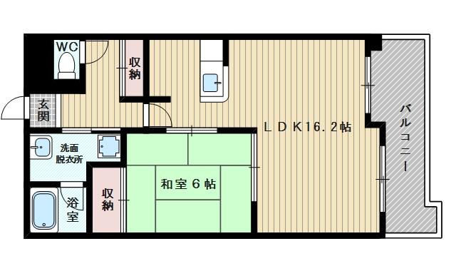 エスパシオ上新庄(1LDK/4階)の間取り写真