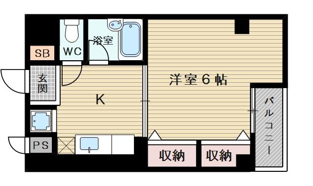 オプーノ(1K/3階)の間取り写真