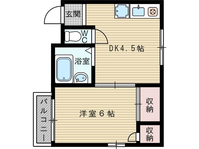 メゾンYAMATO(1DK/4階)の間取り写真