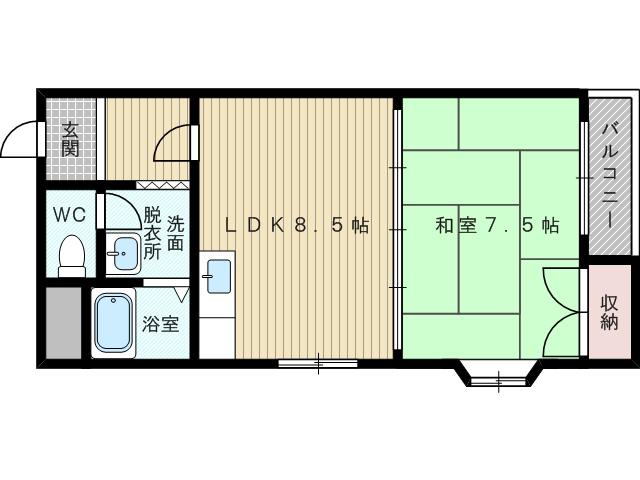 グランドハイツユタカⅠ(1LDK/3階)の間取り写真