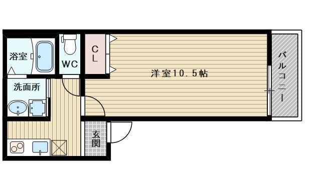 フジパレス下新庄Ⅵ番館(1K/3階)の間取り写真