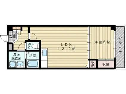 おおさか東線 JR淡路駅 徒歩7分 7階建 築23年(1LDK/3階)の間取り写真