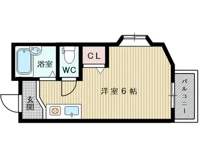 メゾンオパル(ワンルーム/2階)の間取り写真