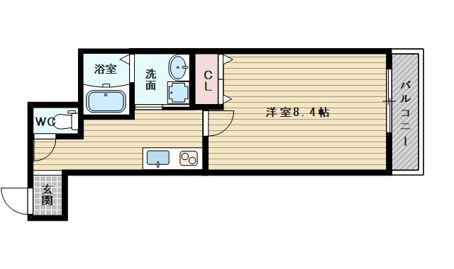 大阪市今里筋線 だいどう豊里駅 徒歩5分 3階建 築7年(1K/3階)の間取り写真
