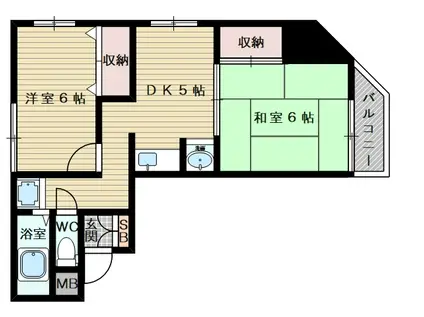 阪急電鉄京都線 上新庄駅 徒歩11分 6階建 築40年(1LDK/4階)の間取り写真