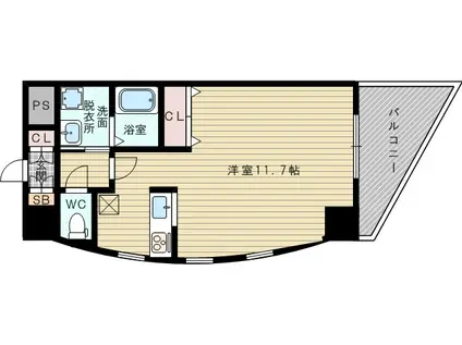 パルドミール(ワンルーム/4階)の間取り写真