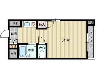 バッカスY&T(1K/3階)の間取り写真