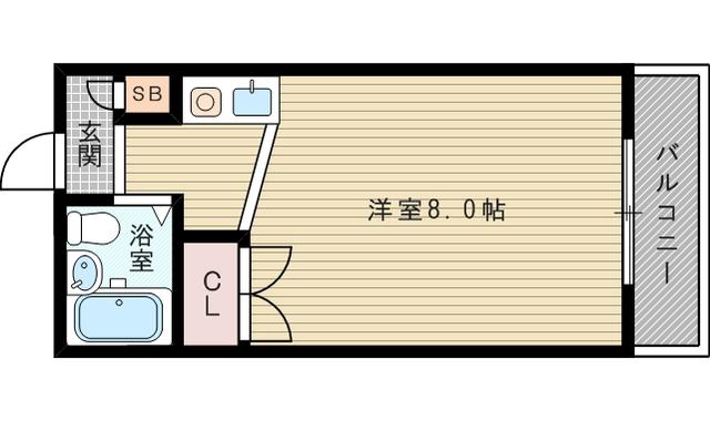 リバーエステート(ワンルーム/4階)の間取り写真