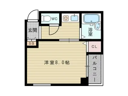 阪急電鉄京都線 淡路駅 徒歩4分 4階建 築28年(1K/3階)の間取り写真